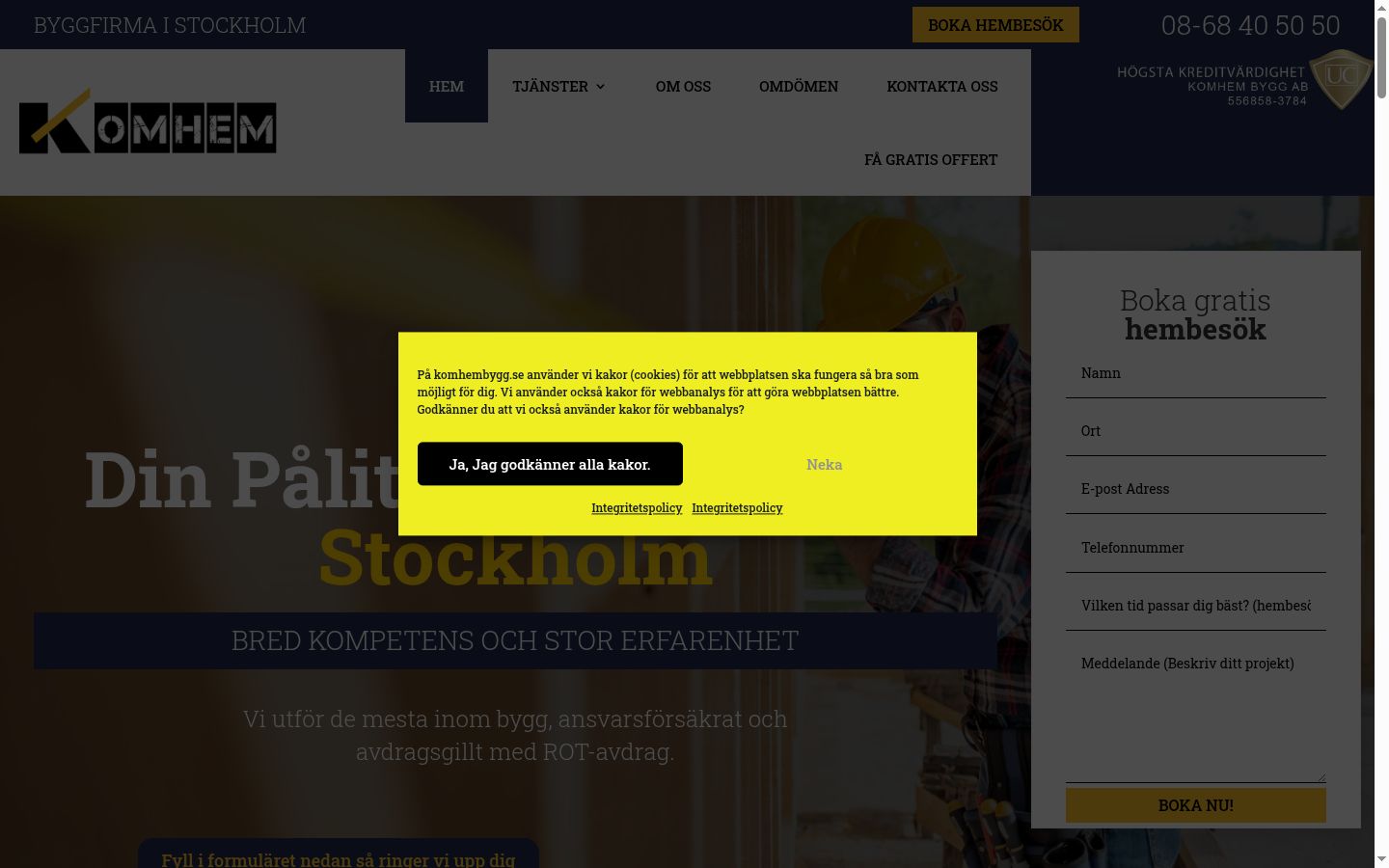 Screenshot tal-banner tal-kunsens muri qabel kwalunkwe interazzjoni