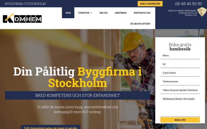 Screenshot of komhembygg.se