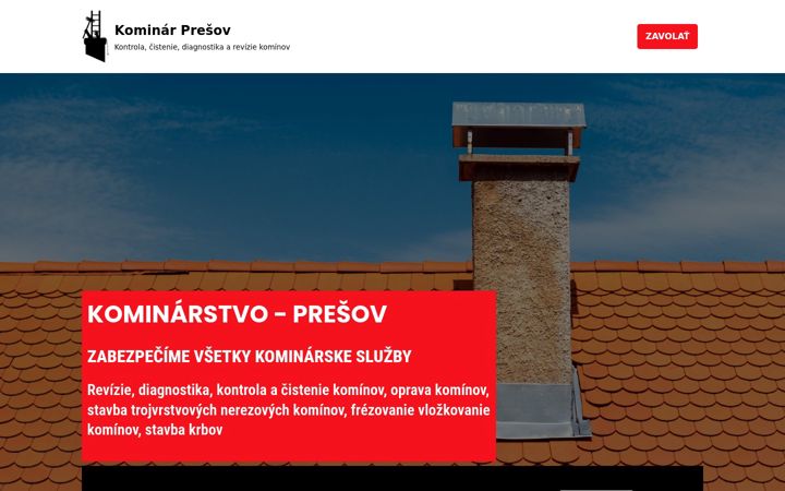 Screenshot of kominarstvo-presov.sk