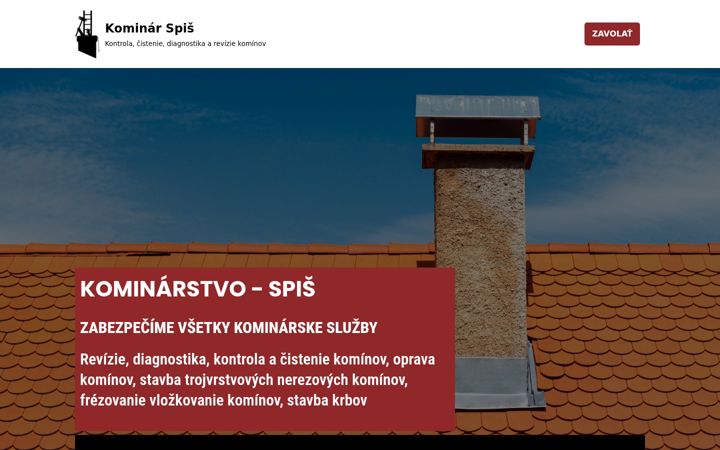 Screenshot of kominarstvo-spis.sk
