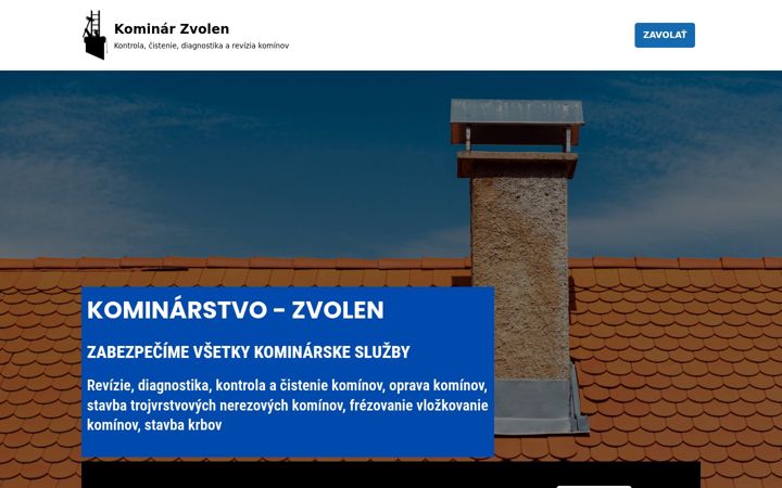 Screenshot of kominarstvo-zvolen.sk