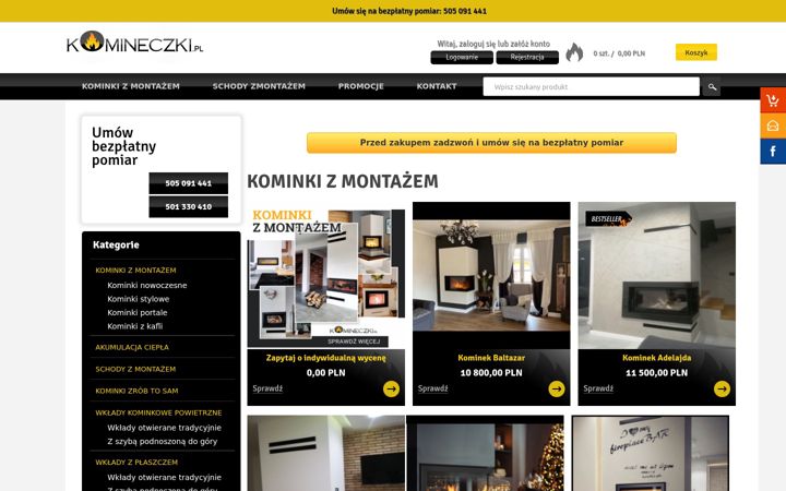 Screenshot of komineczki.com.pl
