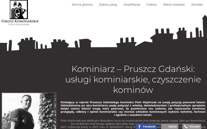 Screenshot of kominiarzpruszczgdanski.pl