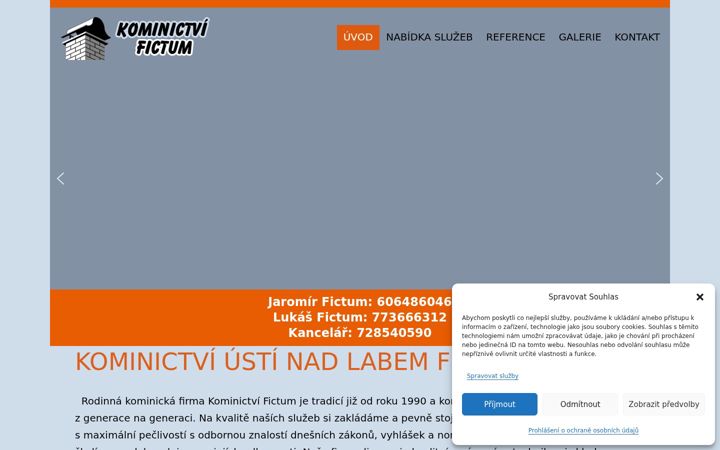 Screenshot of kominictvi-usti-nad-labem-fictum.cz