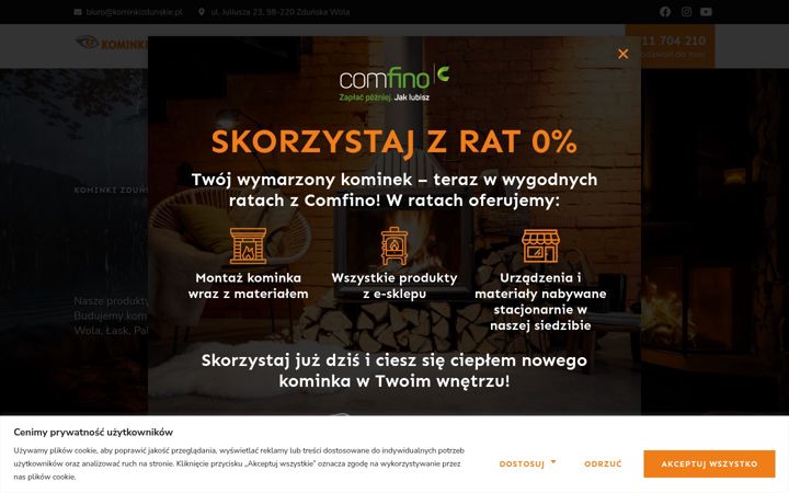 Screenshot of kominkizdunskie.pl