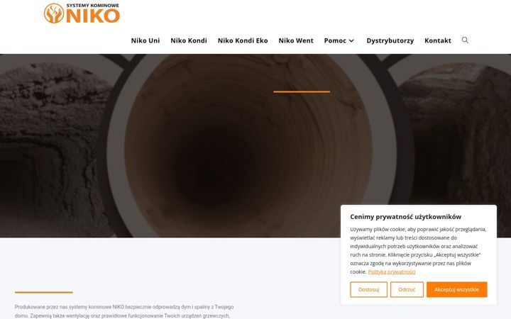 Screenshot of kominy-niko.pl