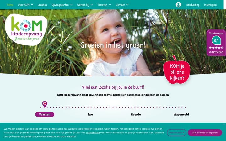 Screenshot of komkinderopvang.nl
