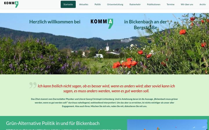 Screenshot of komma-bickenbach.de