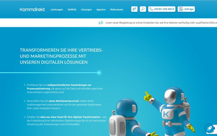 Posnetek zaslona kommdirekt.digital