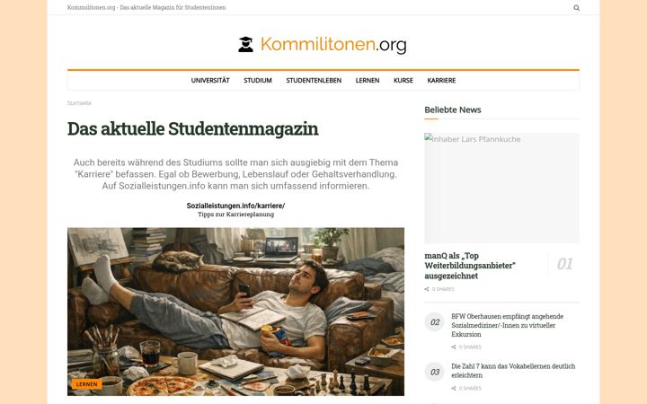 Screenshot of kommilitonen.org