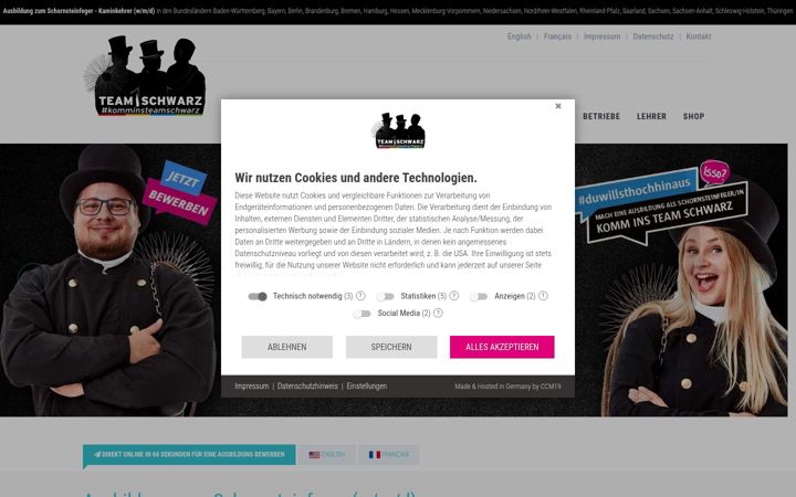 Screenshot of komminsteamschwarz.de