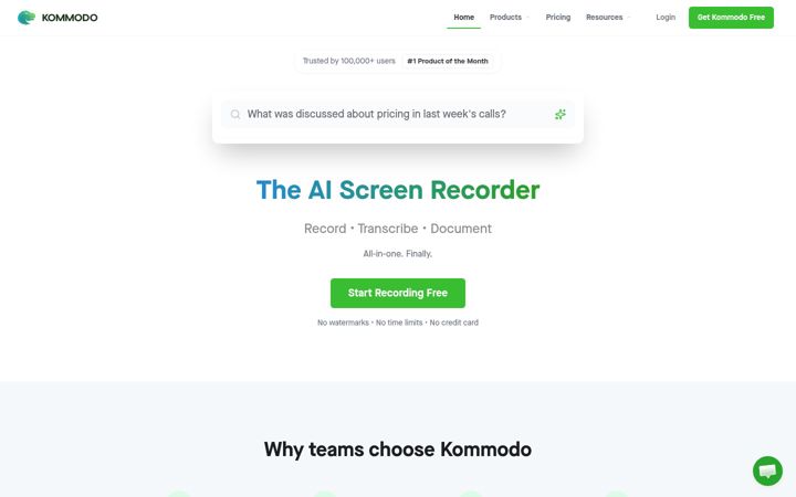 Screenshot of kommodo.ai