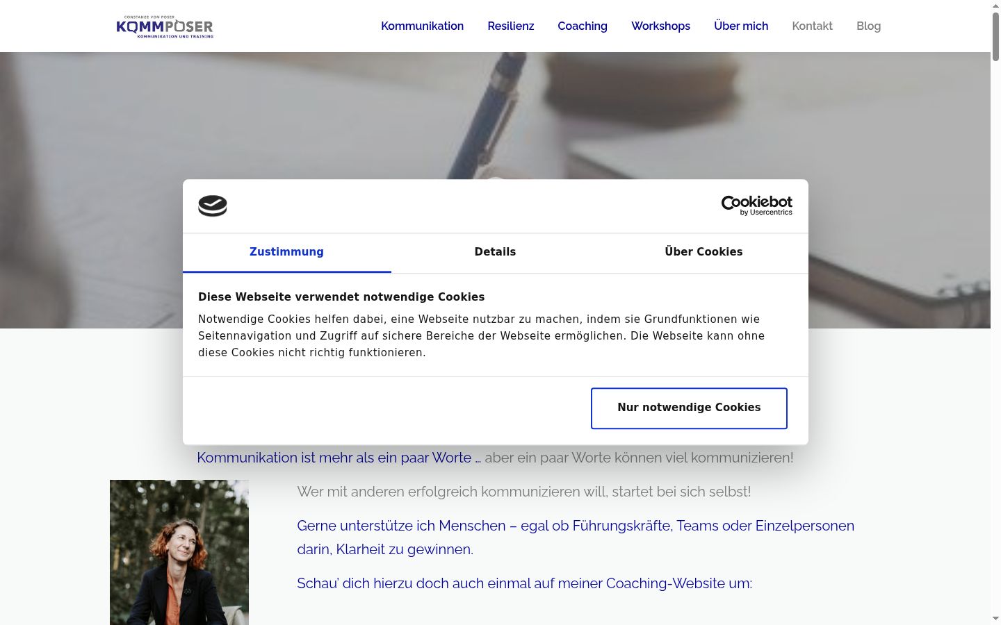 Screenshot del banner di consenso mostrato prima di qualsiasi interazione