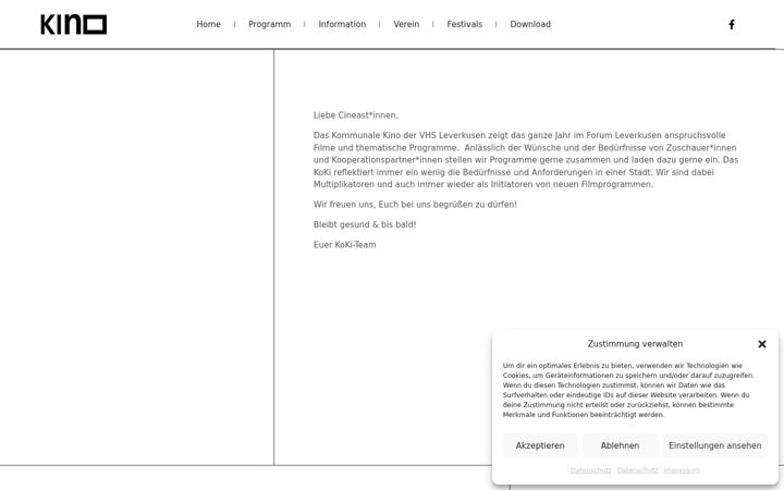 Screenshot of kommunales-kino-leverkusen.de