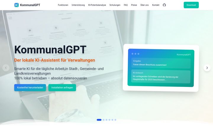 Screenshot of kommunalgpt.de
