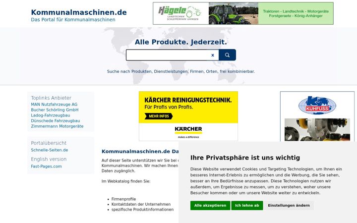 Screenshot of kommunalmaschinen.de