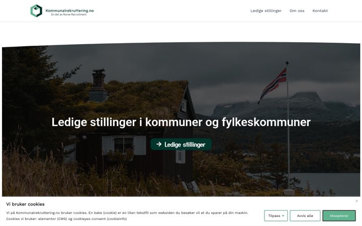 Screenshot of kommunalrekruttering.no