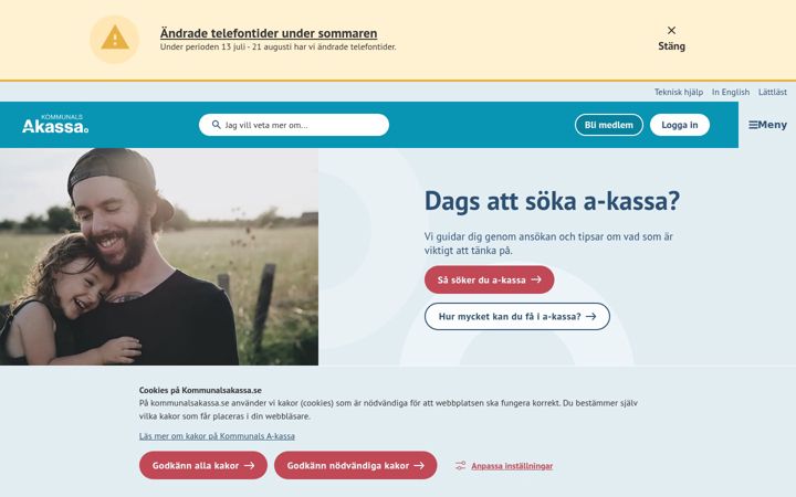 Screenshot of kommunalsakassa.se