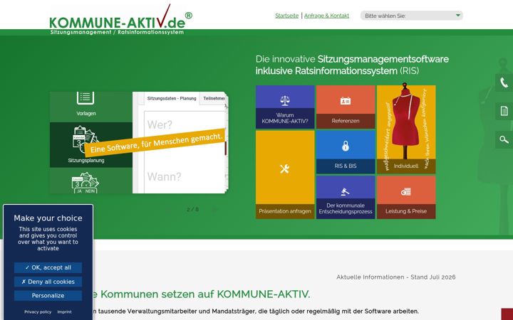 Kuvakaappaus sivustosta kommune-aktiv.de