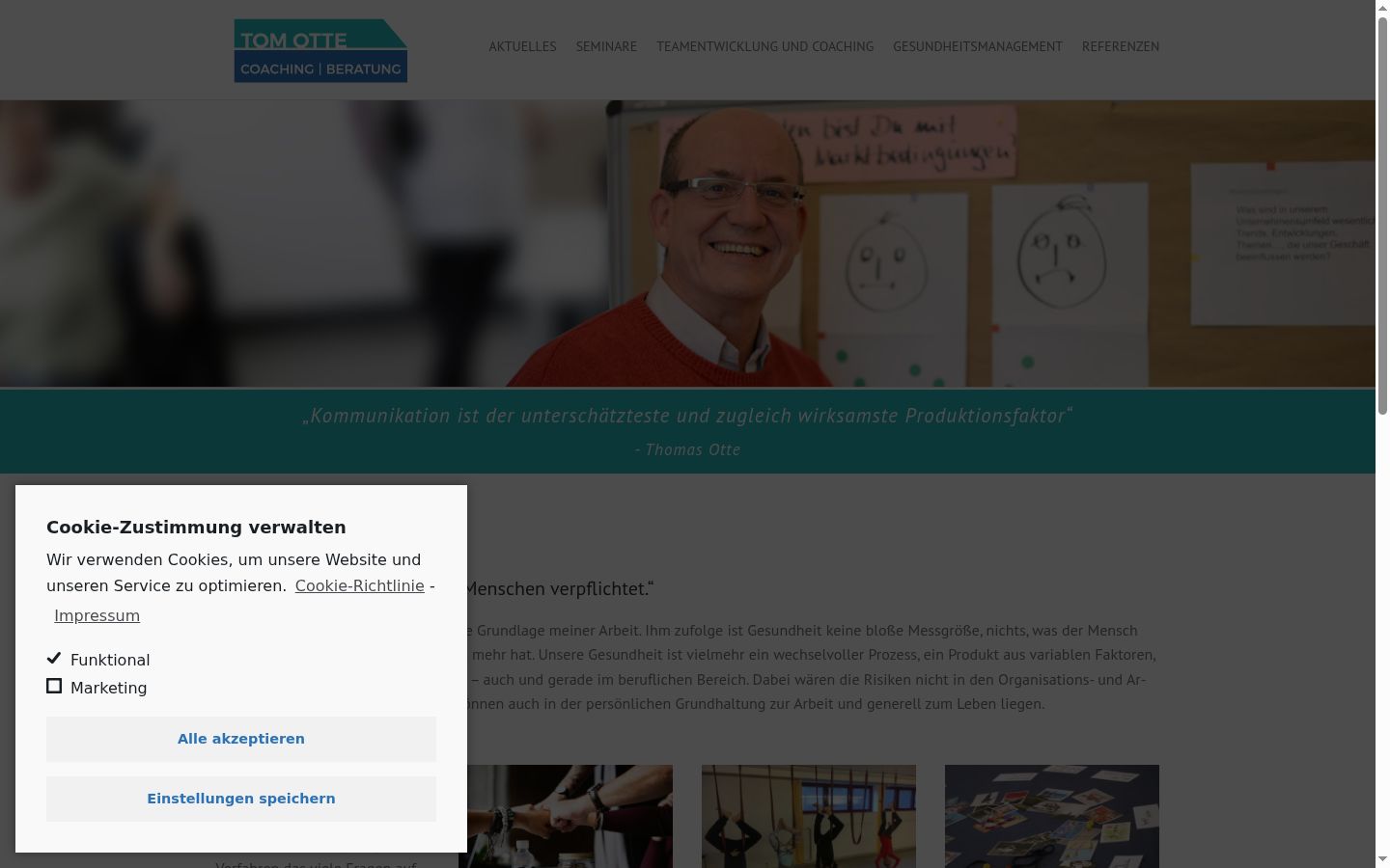 Screenshot del banner di consenso mostrato prima di qualsiasi interazione
