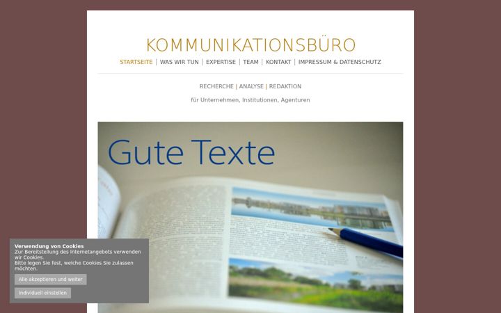 Screenshot of kommunikationsbuero-hh.de