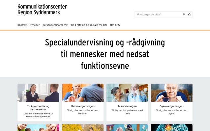 Screenshot of kommunikationscenterregionsyddanmark.dk