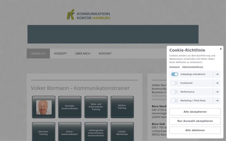 Screenshot of kommunikationskontor-hamburg.de