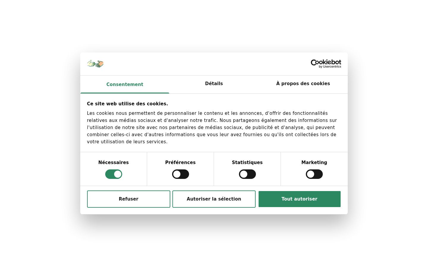 Screenshot tal-banner tal-kunsens muri qabel kwalunkwe interazzjoni