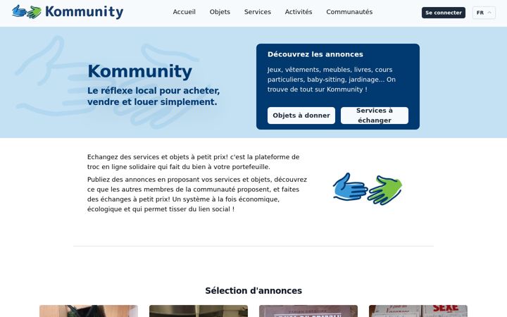 Screenshot of kommunity.be