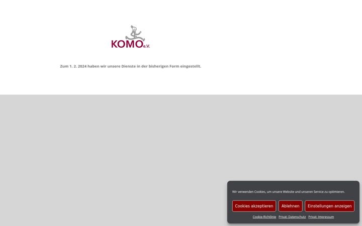 Screenshot of komo-aachen.de