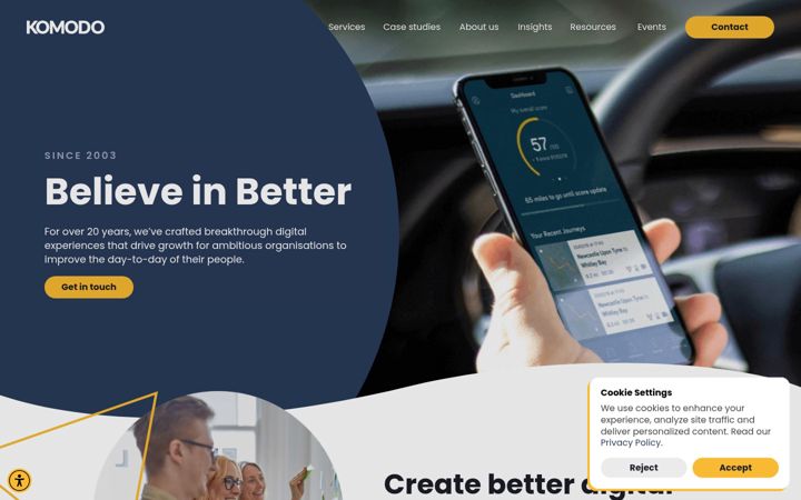 Screenshot of komododigital.co.uk