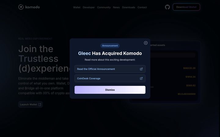 Screenshot of komodoplatform.com