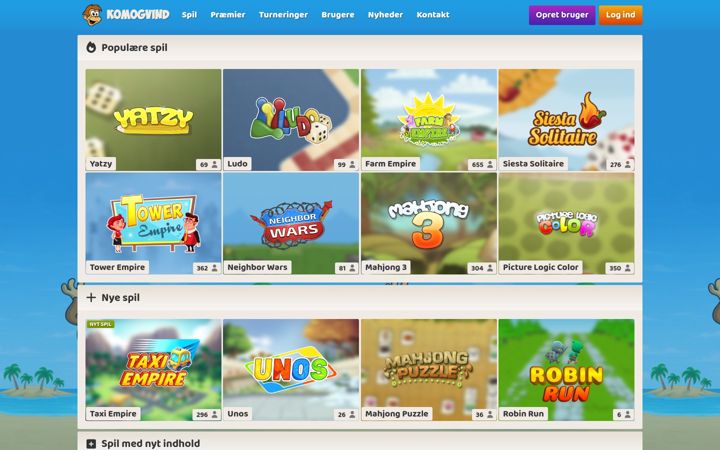 Screenshot of komogvind.dk