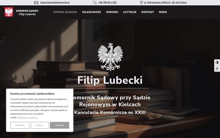 Screenshot of komornik-kielcelubecki.pl
