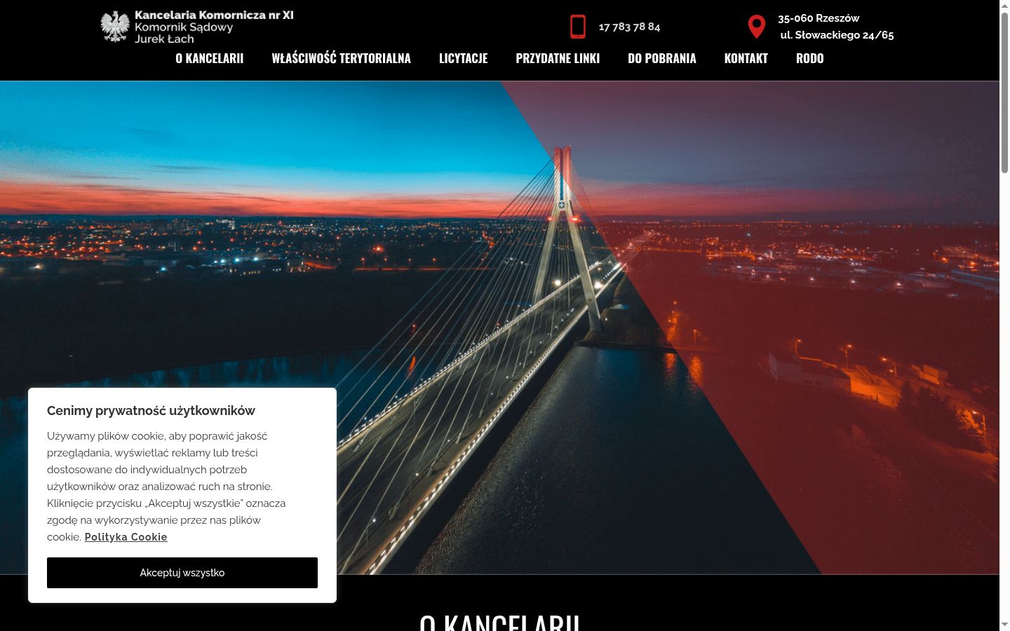 Captura de pantalla del banner de consentimiento mostrado antes de cualquier interacción
