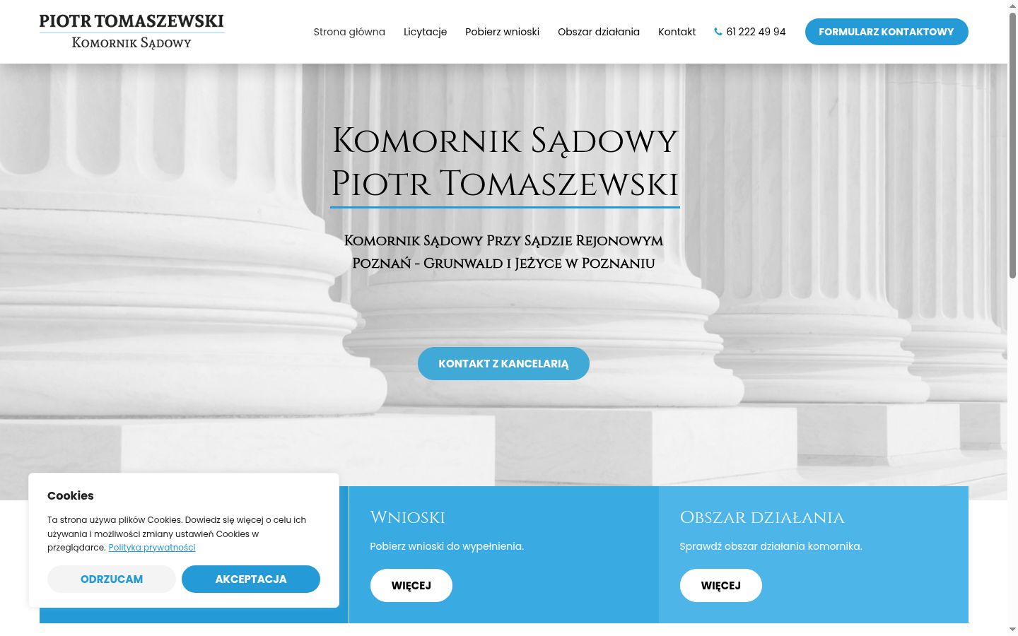 Zrzut ekranu banera zgody wyświetlanego przed jakąkolwiek interakcją