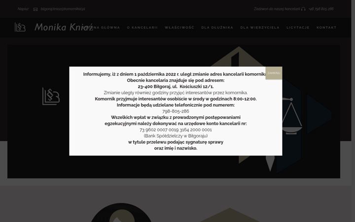 Screenshot of komornikbilgoraj.pl
