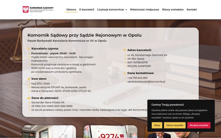 Screenshot of komornikborkowski.pl
