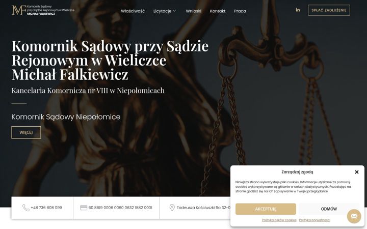 Screenshot of komornikfalkiewicz.pl