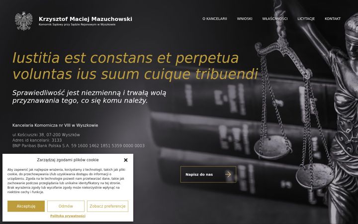Screenshot of komornikwyszkow.com.pl