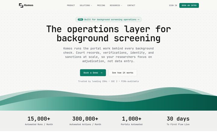 Screenshot of komos.ai