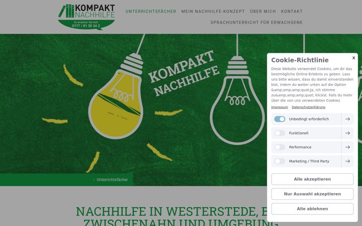 Screenshot of kompakt-nachhilfe.de