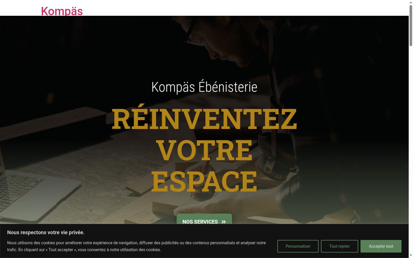 Screenshot of the consent banner shown before any interaction