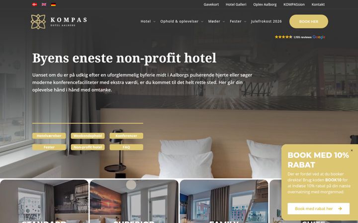 Screenshot of kompashotel.dk