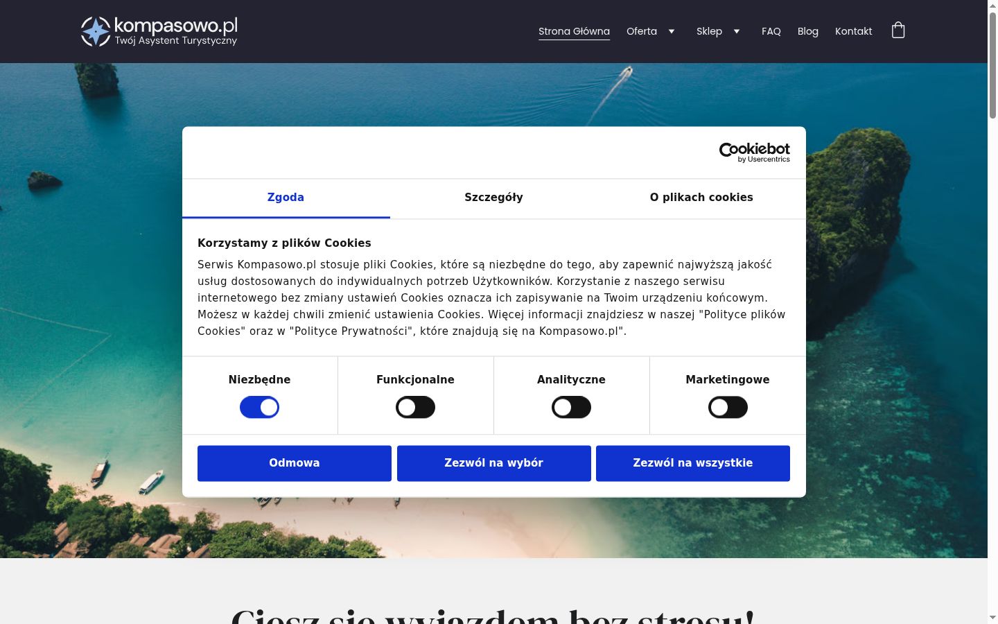Screenshot of the consent banner shown before any interaction