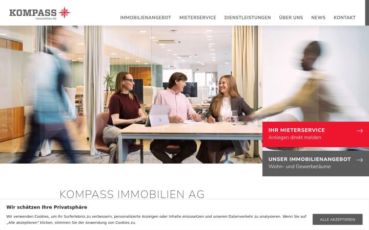Screenshot of kompass-immobilien.ch