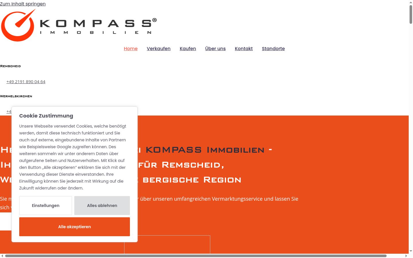 Screenshot of the consent banner shown before any interaction