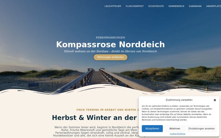 Screenshot of kompassrose-norddeich.de
