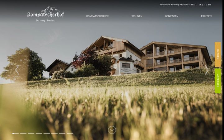 Screenshot of kompatscherhof.it