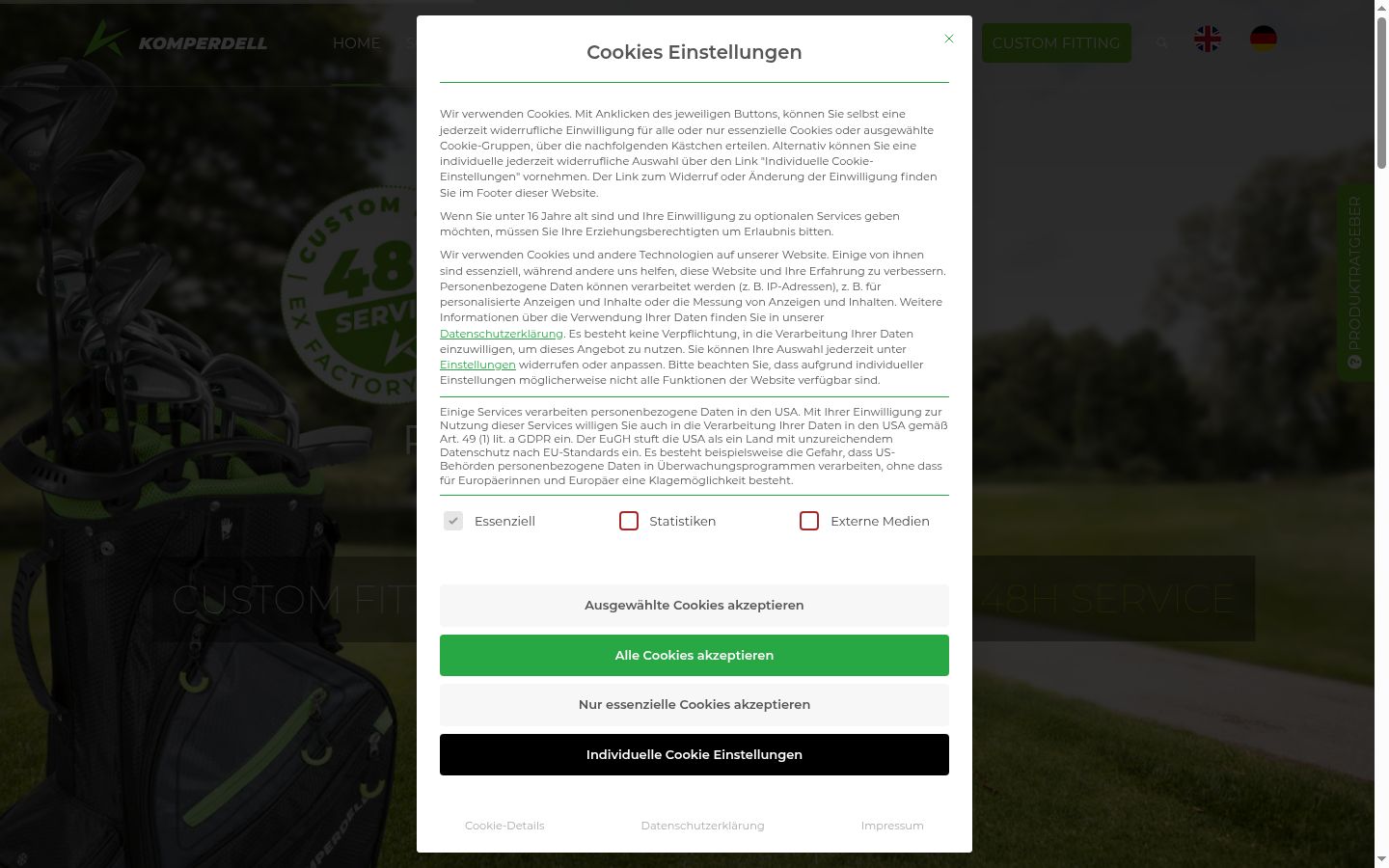 Screenshot of the consent banner shown before any interaction